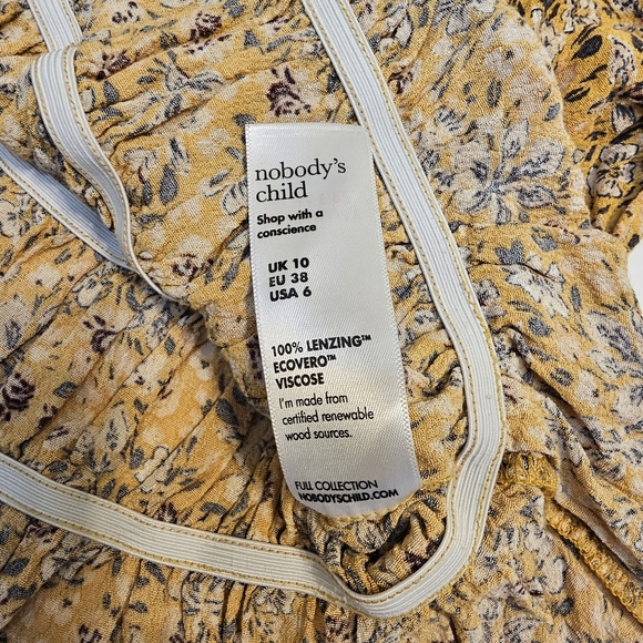 Nobody's Child Floral Peasant Crop Top Size 6 - Picture 3 of 7